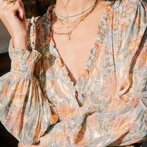 Sezane Malvina silk blouse, Sz 4/6